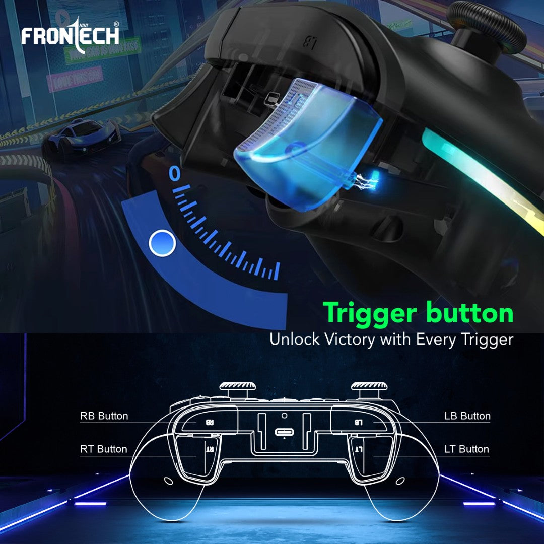 Frontech Fire Pro Wireless Gaming Pad | 2.4GHz, Dual Vibration, RGB | PS3/PC/Android TV (GP-0002) Frontech Fire Pro Wireless Gaming Pad | 2.4GHz, Dual Vibration, RGB | PS3/PC/Android TV (GP-0002)